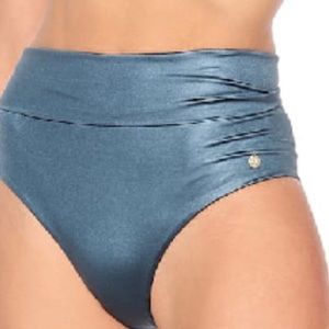 MAX MARA
Ruched High-waist Bikini Bottoms In Blue